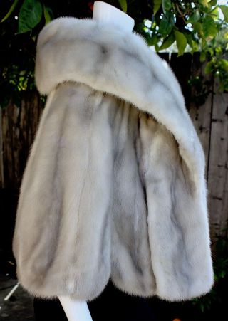 Gray MINK Fur Vintage Stole Wrap Cape Shawl Shrug 3