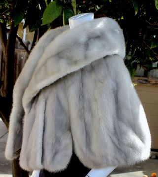 Gray MINK Fur Vintage Stole Wrap Cape Shawl Shrug 4
