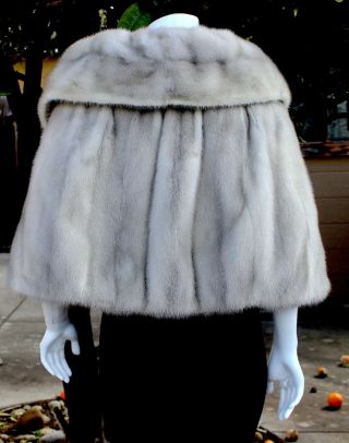 Gray MINK Fur Vintage Stole Wrap Cape Shawl Shrug 7