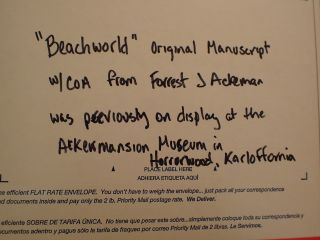 Stephen King Manuscript For " Beachworld " Soon A Motion Picture Rare