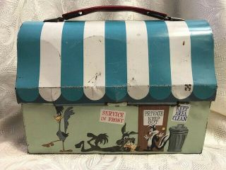 Vintage 1959 Porky ' s Lunch Wagon Metal Dome Lunch Box w/Thermos Looney Tunes 5