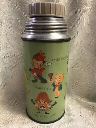 Vintage 1959 Porky ' s Lunch Wagon Metal Dome Lunch Box w/Thermos Looney Tunes 8
