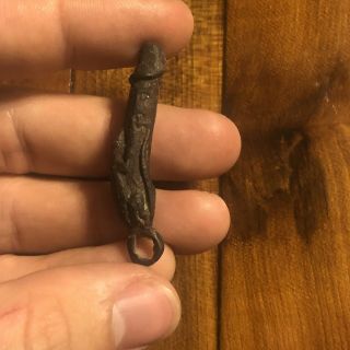 Old Metal Phallus Talisman Amulet Ancient Roman or Greek Erotic Fertility Charm 5