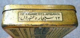 rare graphic Ambarol flat pocket Egyptian Cigarette tobacco tin 4