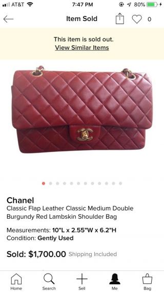 Authentic Chanel Vintage Red Classic Double Flap Bag 11