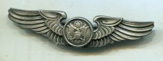 Ww2 Wwii Us Sterling Silver Lgb Air Crew Wings Pin Back