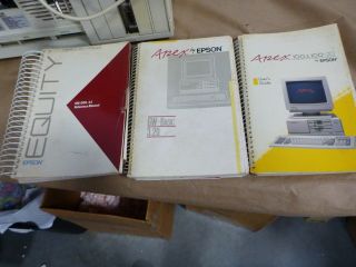 VINTAGE Epson APEX Computer Keyboard AOC Monitor,  DOS 3.  3 Software MANUALS Q301a 10