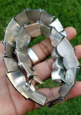 Vtg early Mexican Hector Aguilar style sterling silver 925 heavy necklace 9