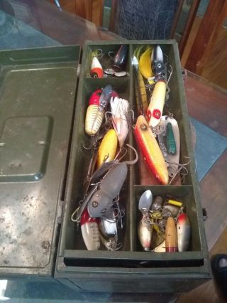 vintage tackle box full of fishing lures 2