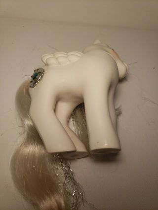 My Little Pony Princess Tiffany Pegasus Pony 1987 G1 White Tinsel Jewel Sparkly 4