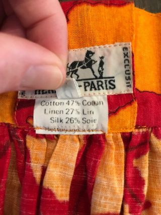 Geniune Vintage HERMES PARIS Skirt Wrap Starfish Summer Womens Size 9 RARE Lady 8