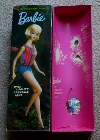 Vintage Barbie Box For Titian American Girl With Stand,  Booklet & Shoes