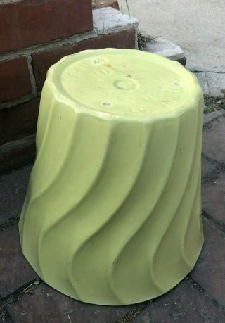 Vintage Bauer Pottery Lg Chartreuse Swirl Pot 10 Planter MCM California Pottery 2