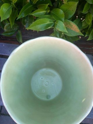 Vintage Bauer Pottery Lg Chartreuse Swirl Pot 10 Planter MCM California Pottery 4