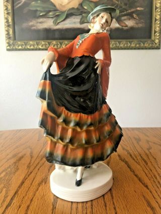 Colorful Vintage Spanish Flamenco Lady Dancer Porcelain Figurine 12351 2