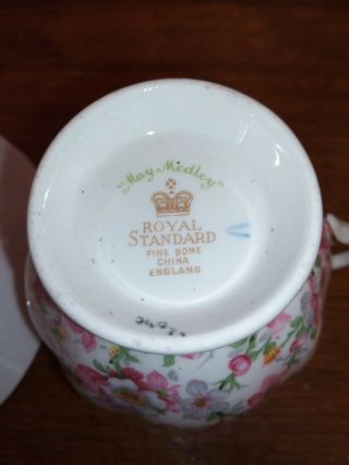 ROYAL STANDARD tea cup and saucer May Medley CHINTZ pattern floral teacup 3