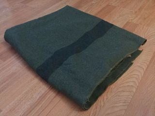 WW2 US Army GI green Wool Blanket - dated 1942 - marine corps 2
