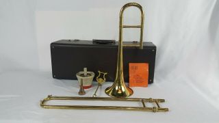 F.  E.  Olds & Son F Alto Trombone In Case With Mouthpiece Vintage 40 