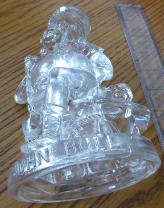 Rare Antique Victorian Pressed Glass John Bull & The Times Dog P/weight 1880 ' s? 7