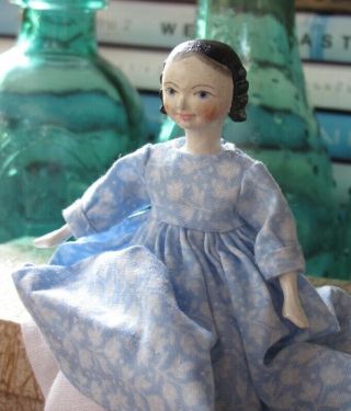 4.  25 " Antique Grodnertal Inspired Peg Jointed Wood Doll By Hitty Artists A&h (b)