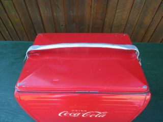 VINTAGE 1950s Red DRINK COCA COLA Cooler Chest,  Lid Soda 2