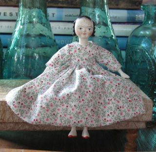 4.  25 " Antique Grodnertal Inspired Peg Jointed Wood Doll By Hitty Artists A&h (a)