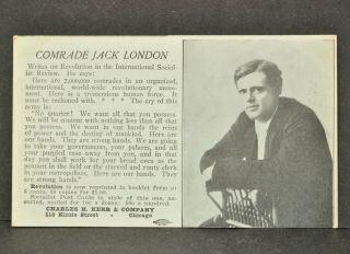 Antique Vtg Comrade Jack London Socialist Review Pamphlet Promo Post Card