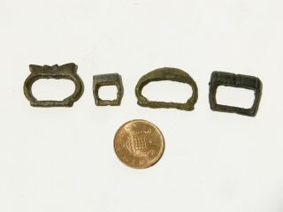 4 X Medieval Bronze Buckles Metal Detector Find - Ex Martins Yorkshire Cm71