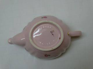 Vintage SADLER England Pink TEAPOT tea pot,  Lid with Roses & Gold Trim 2353 2