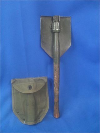 Wwii Us Army Folding Shovel With Canvas Carrier