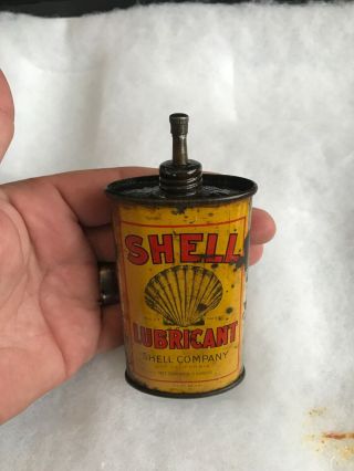 Vintage Handy Oiler Gun Oil Can Tin Lead Top Shell Rare Household Oil