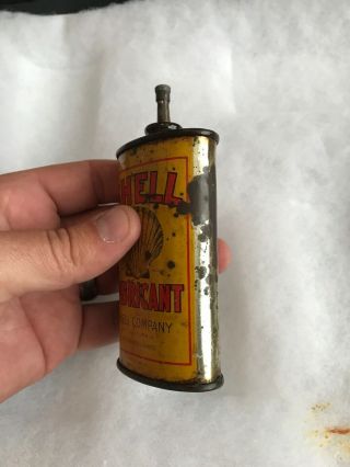 Vintage Handy Oiler Gun Oil Can Tin Lead Top Shell Rare Household Oil 3