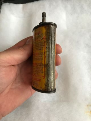 Vintage Handy Oiler Gun Oil Can Tin Lead Top Shell Rare Household Oil 5