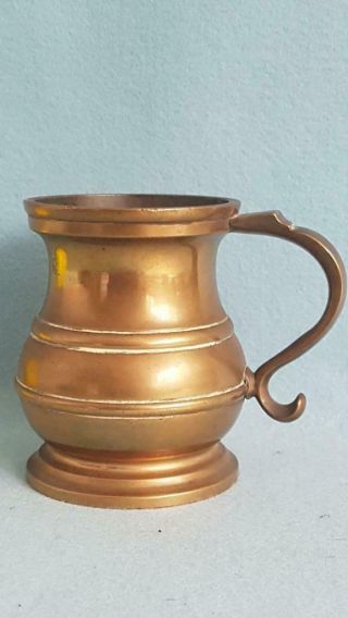 Antique 18th Century Georgian Solid Cast Brass Tavern Beer Pot