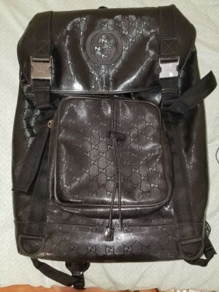 Rare Authentic Gucci Silver Gg Backpack