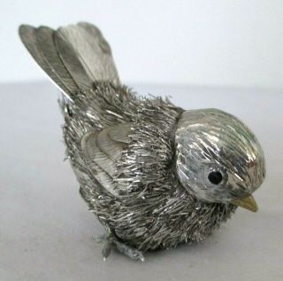 Vintage Italian Florentine Sterling Silver Bird Figurine Gold Vermeil