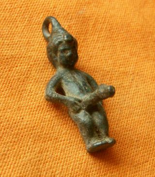 A130.  Roman Style Bronze Figure Of Nacked Priapus