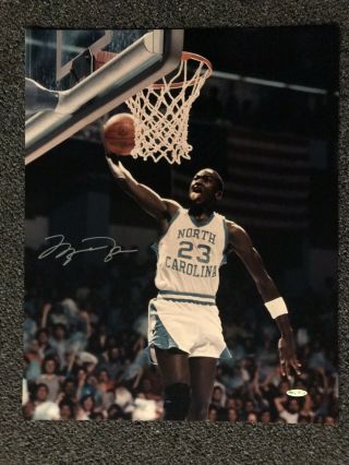 Rare Michael Jordan Unc Tar Heels Autographed 16x20 Photo With Upper Deck
