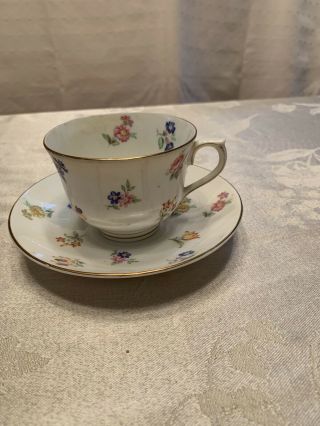 Vintage English Bone China Floral Tea Cup And Saucer