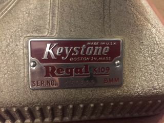 VINTAGE KEYSTONE REGAL K 109 8MM MOVIE PROJECTOR w CASE and Accessories 4