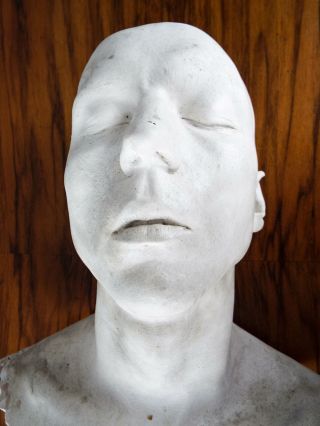 Vintage Life Death Mask Plaster Sculpture Male Figure Macabre Oddity Decorative 2