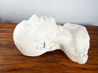 Vintage Life Death Mask Plaster Sculpture Male Figure Macabre Oddity Decorative 4