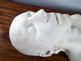 Vintage Life Death Mask Plaster Sculpture Male Figure Macabre Oddity Decorative 9