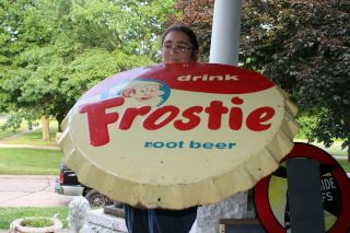 Rare Large Vintage 1950 Frostie Root Beer Soda Pop 34 