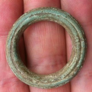 Ancient Celtic Proto Money Bronze Ring " Coin " Rare
