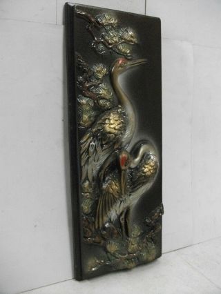 The figure of the crane made of earthenware.  Japanese Antique. 2