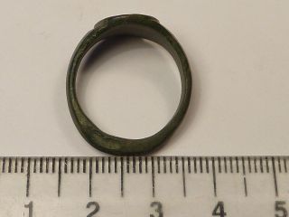 3799 Ancient Roman bronze ring with a cross 18 mm 2