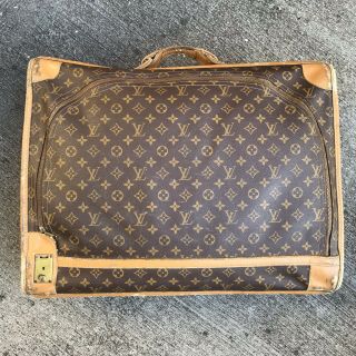 Vintage Louis Vuitton Saks Fifth Avenue Monogram Large Leather Suitcase Luggage