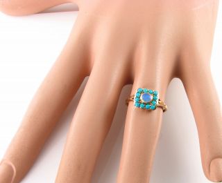 DAINTY 9K 9K GOLD PERSIAN TURQUOISE AUS OPAL VINTAGE INSP RING RESIZE 6