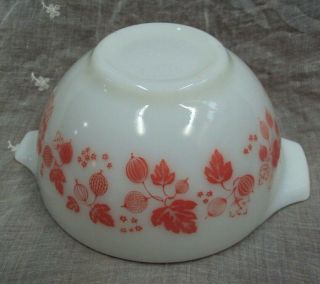 Vtg Set/4 PYREX Nesting Mixing Bowls PINK / WHITE GOOSEBERRY - CINDERELLA 10